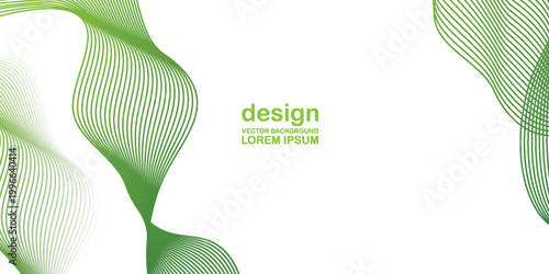 Abstract green wave line background modern flow design. Modern terendy desigran in vector illusttion