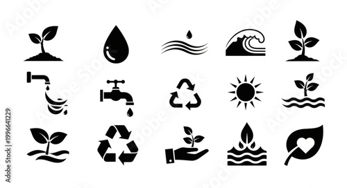 Eco friendly icons and symbols set.