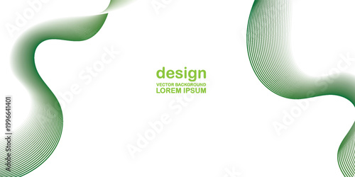 Abstract green wave line background modern flow design. Creative element design in vetor illustration