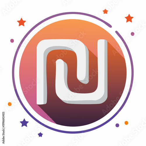 Israeli New Shekel Symbol Icon