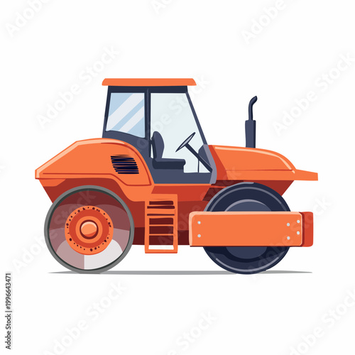 Orange Steamroller Illustration