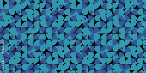 幾何学的な曲線模様のシームレスパターン