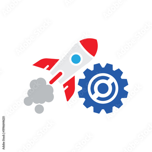 Rocket Startup Growth Icon Business