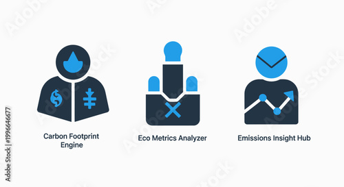 Icons of gender equality free market analysis emission insight hub business environment equality information analysis research illustration collection combination abstract minimalist