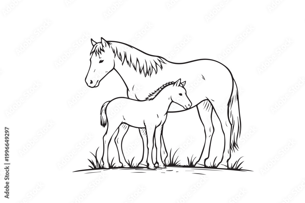 Fototapeta premium black horse vector illustration