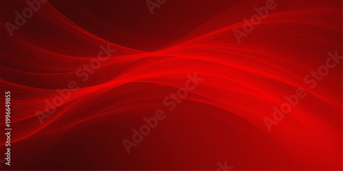 Smooth red silk abstract background featuring wavy satin texture and flowing fabric curves in a soft motion design