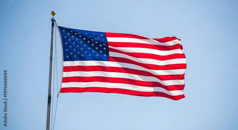 Obraz premium American flag waving a symbol of remembrance on memorial day