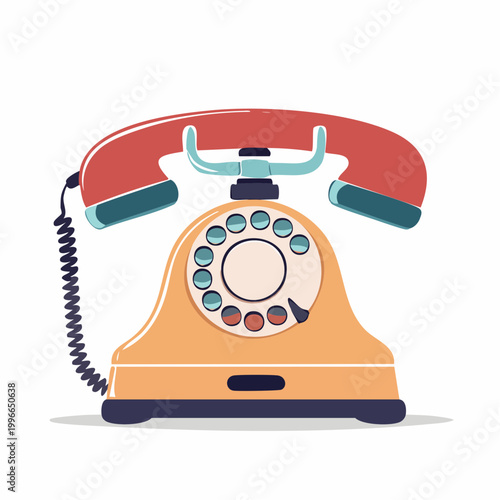 Retro Rotary Telephone Illustration