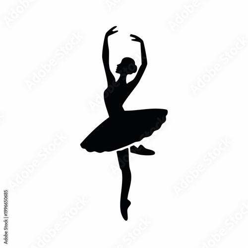 Silhouette of a Ballerina in a Graceful Pose