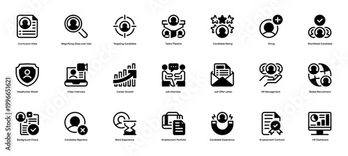 Head Hunting Line Icon, Outline Symbol for Talent Recruitment, Career Opportunity, Employee Search, Job Placement, and Resource Acquisition. Vector Sign Icon.