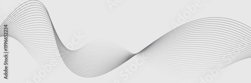 Abstract vector banner with grey wavy lines, EPS 10.