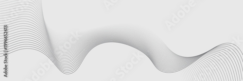 Abstract vector banner with grey wavy lines, EPS 10.