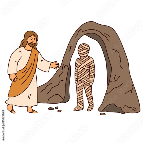 jesus christ calling lazarus to come out from the tomb