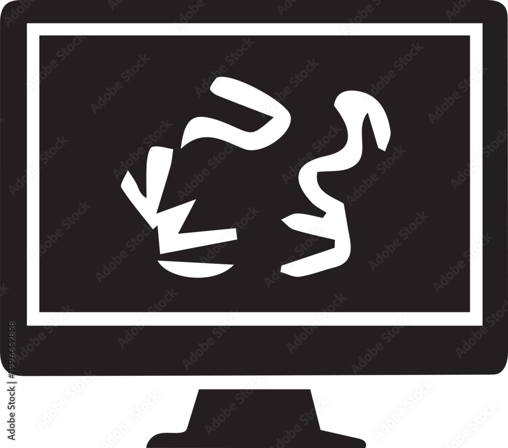Fototapeta premium Monitor icon with arrows and squiggles high-quality professional detailed modern