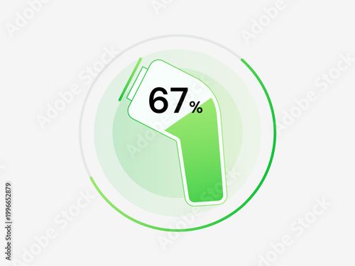 Electric Vehicle Dashboard Clean UI with minimalist EV Charging Plug in Circular Progress Bar vector illustration design concept, Representing clean energy, ev car, interface, website, element design.