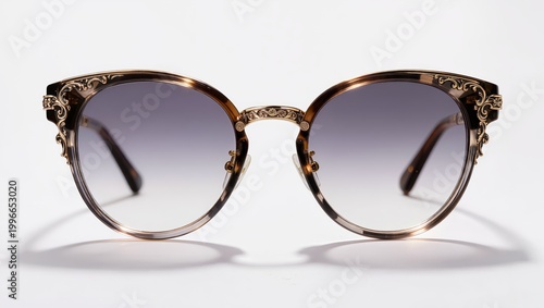 Vintage luxury sunglasses isolated on white background