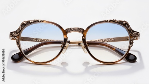 Vintage luxury sunglasses isolated on white background