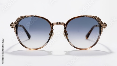 Vintage luxury sunglasses isolated on white background