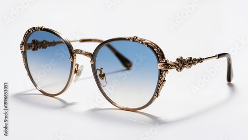 Vintage luxury sunglasses isolated on white background