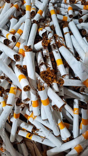 Foto Close-up of pile of cigarettes