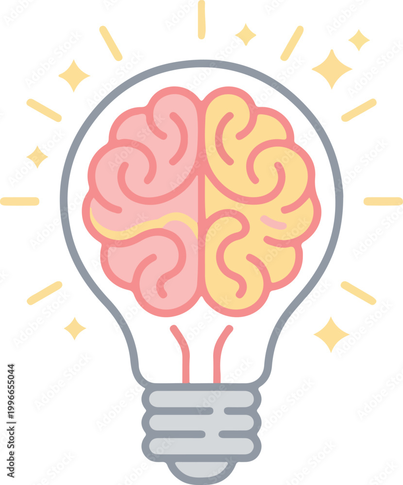 Fototapeta premium Creative Brain Lightbulb
