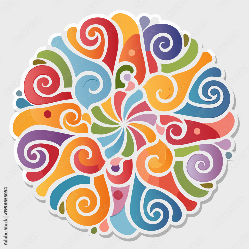Fototapeta premium Colorful Abstract Swirls Mandala Design