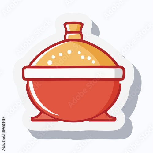 Stylized illustration of a tagine pot