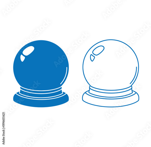 Crystal balls on stands for fortune telling and divination purposes in one frame