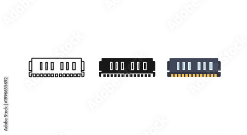 set of three modern usb cable connectors black and white minimalist design
