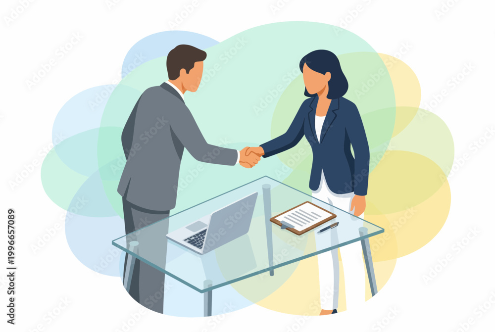 Obraz premium Business Handshake Agreement and Successful Partnership Concept