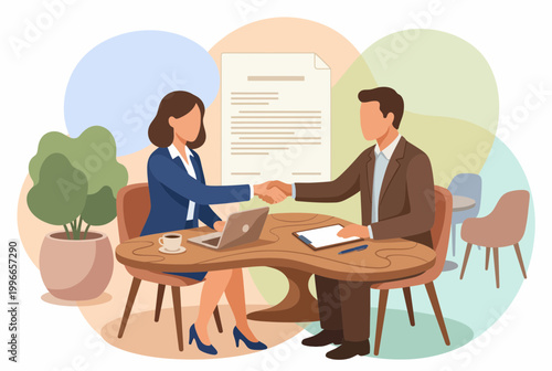 Business Partners Shaking Hands After Successful Agreement