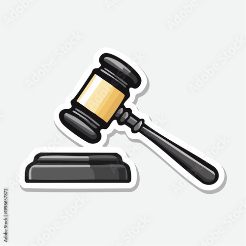 Cartoon Gavel and Sounding Block
