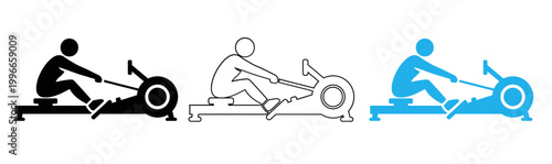 Rowing machine icon a simple illustration of indoor exercise equipment