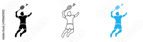 Badminton player in action a dynamic silhouette serving a shuttlecock