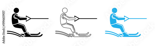 Water skiing illustration a person enjoying watersports on a lake