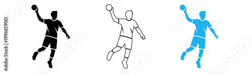 Athletic silhouette a dynamic illustration of a handball player in action