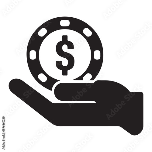 Benefits Glyph Icon Vector silhouette Design