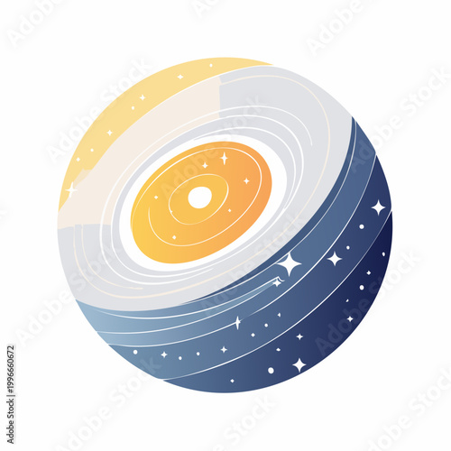 Stylized Solar System Illustration