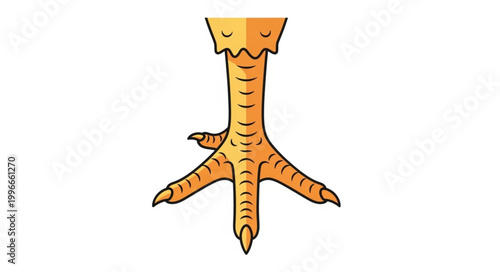Chicken Foot Illustration Isolated on White Background.