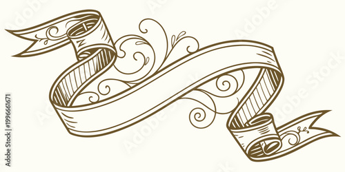 Foto a gold ribbon with floral designs on it Vector