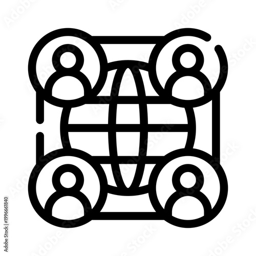 networking line icon