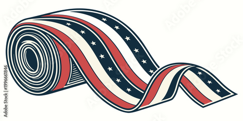 Photos a roll of american flag ribbon Vector
