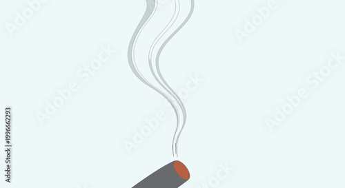 Minimalist vector illustration of a smoking cigarette or cigar