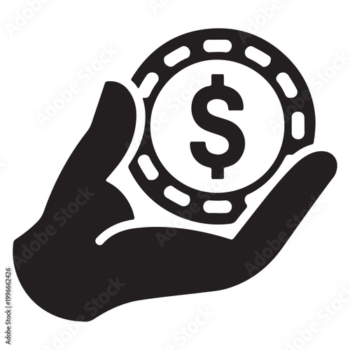 Benefits Glyph Icon Vector silhouette Design