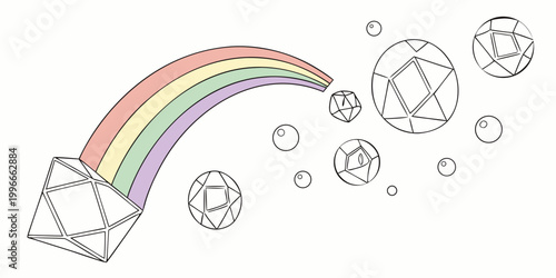Fotografía a crystal emits a rainbow of bubbles Vector