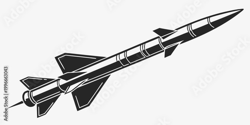 Bild auf Leinwand a black and white drawing of a missile Vector
