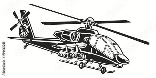 Foto a black helicopter with rotors and a cockpit Vector