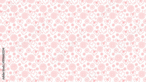 Pink watercolor hearts seamless pattern for Mother's Day greeting cards and vector backgrounds