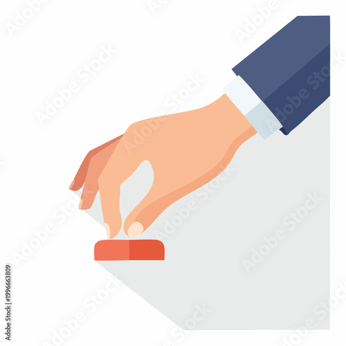 Hand Pressing Red Button