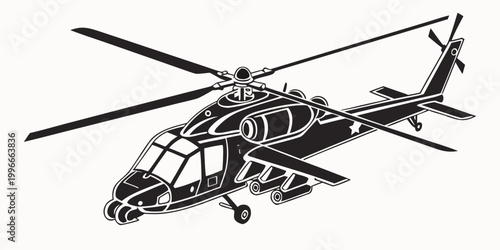 Foto a black helicopter with rotors Vector